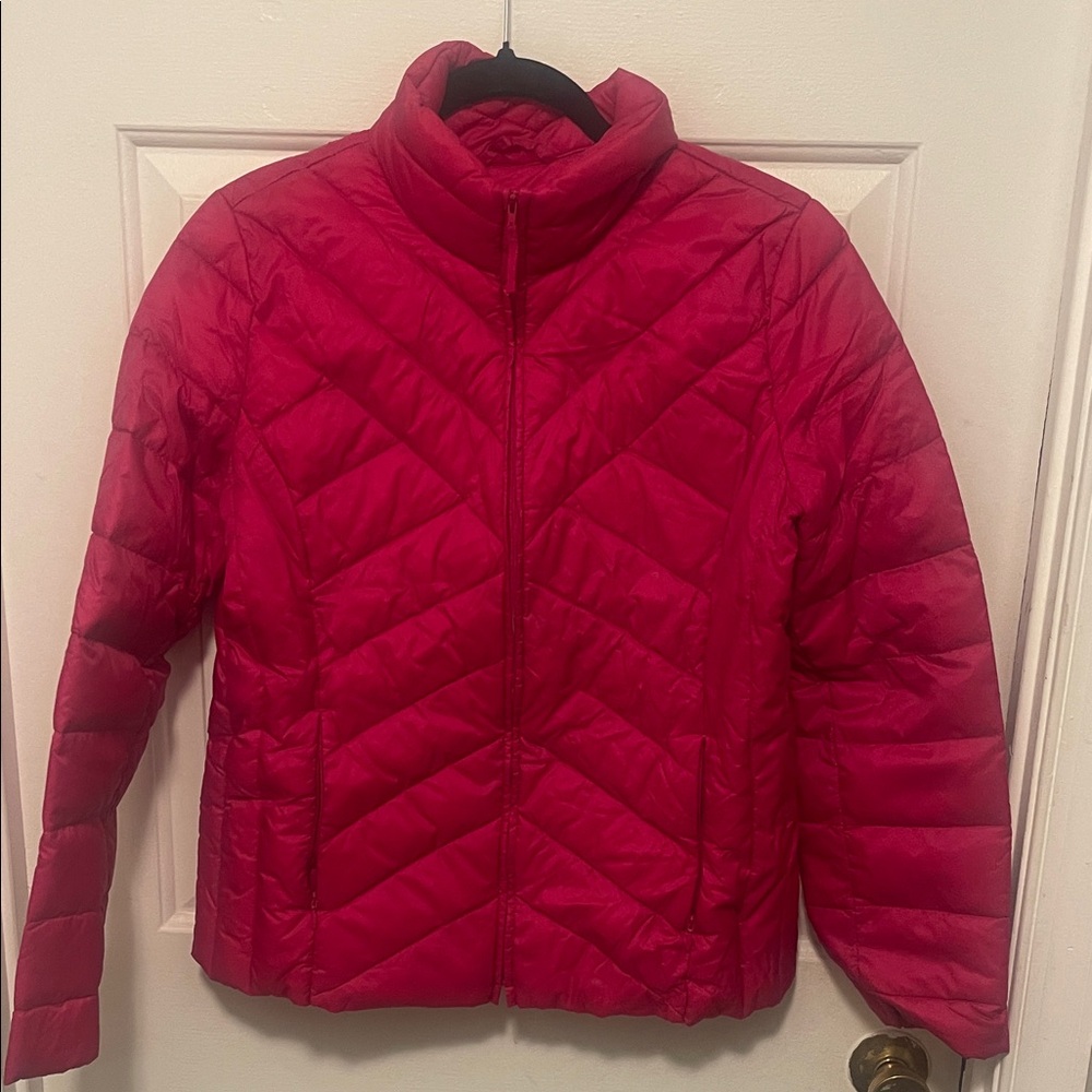 Talbots Vibrant Pink Puffer Jacket